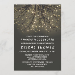 Rustic Lighted Träd Inbjudningskort för möhippa