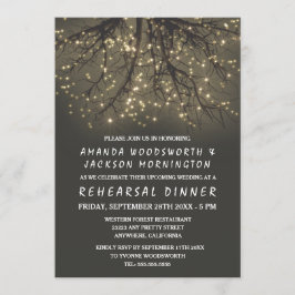 Rustic Lighted Träd Rehearsal Dinner-inbjudningar Inbjudningar