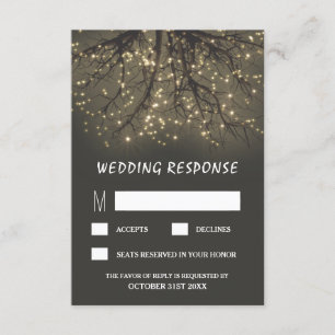 Rustic Lighting Träd Gren Bröllop OSA Cards Kort