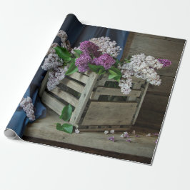 Rustic Lila and White Lilacs Blommigt Photo Presentpapper