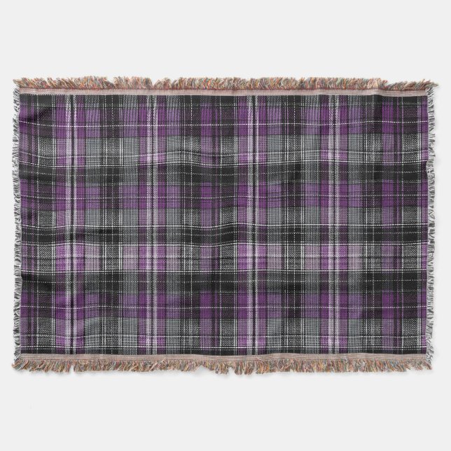 Rustic lila black tartan mönster filt (Framsidan)