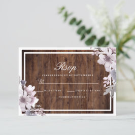 Rustic Lila Blommigt Winter Wedding OSA Kort