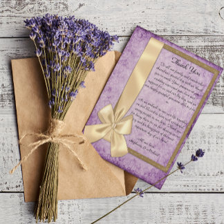 Rustic Lila Boho Bröllop Tack Inbjudningar