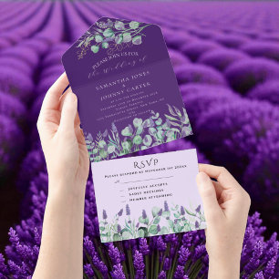Rustic Lila Lavender och Eucalyptus OSA Bröllop