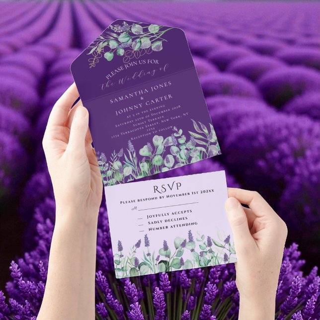 Rustic Lila Lavender och Eucalyptus OSA Bröllop (Skapare uppladdad)