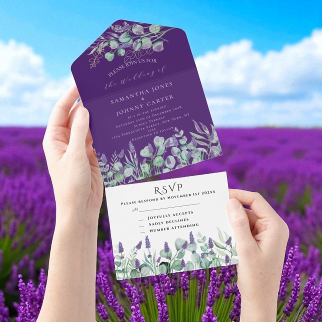 Rustic Lila Lavender och Eucalyptus OSA Bröllop (Skapare uppladdad)
