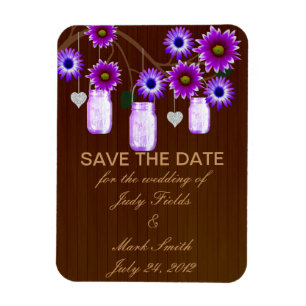 Rustic Lila Mason Burk Spara datum magneter