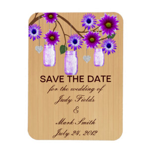 Rustic Lila Mason Burk Spara datum magneter