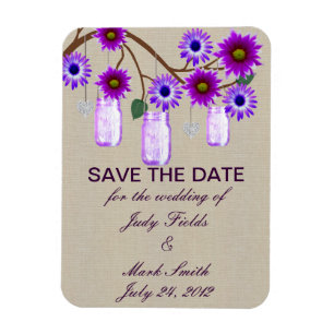 Rustic Lila Mason Burk Spara datum magneter