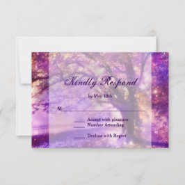 Rustic Lila Oak Träd Bröllop OSA Card
