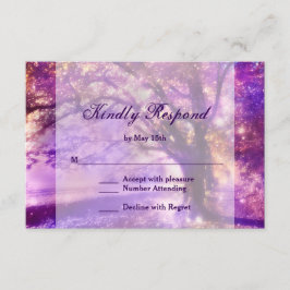 Rustic Lila Oak Träd Bröllop OSA Card Kort