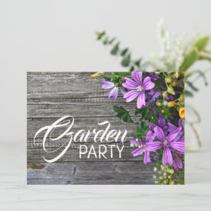 Rustic Lila Petals, Garden Party Inbjudningar