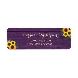 Rustic Lila Sunwers Bröllop Returadress Returadress Etikett