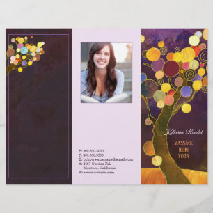 Rustic Lila Träd Tri Fold Business Brochure
