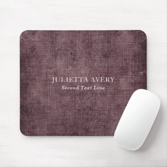 Rustic Lila Vin Linen Struktur Musmatta (Med mus)