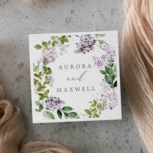 Rustic Lilac Bröllop Pappersservett (Skapare uppladdad)