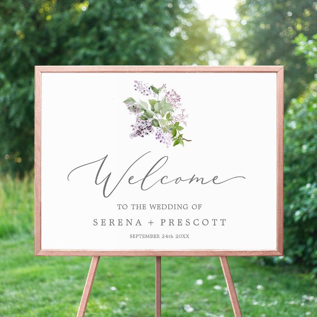 Rustic Lilac Bröllop Välkommen Poster (Skapare uppladdad)