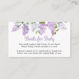 Rustic Lilac Flowers Baby Shower Book for Baby Tilläggskort