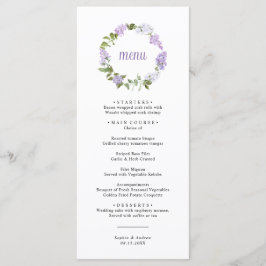 Rustic Lilac Flowers Wedding Menu Meny