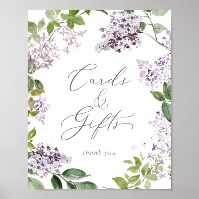 Rustic Lilac-kort och presentkort Poster (Framsidan)