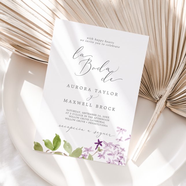 Rustic Lilac La Boda De Bröllop Inbjudningar (Skapare uppladdad)