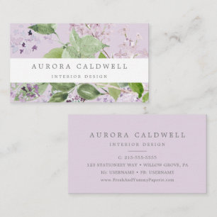 Rustic Lilac Lavender Affärskort Visitkort