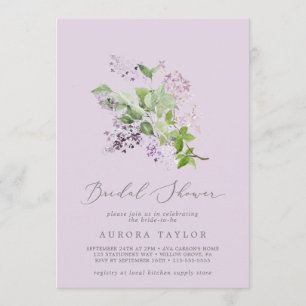 Rustic Lilac Lavender Möhippa Inbjudningar