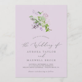 Rustic Lilac | Lavender Simple Bröllop Inbjudningar