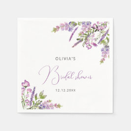Rustic Lilac Lila Blommigt Möhippa Napkins Pappersservett