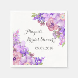 Rustic Lilac Lila Blommigt Möhippa Napkins Pappersservett