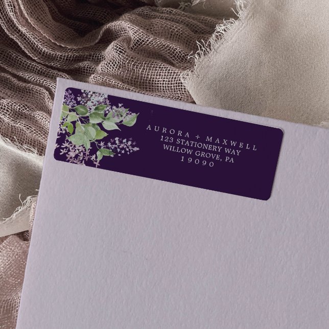 Rustic Lilac | Lila Returadressetikett Returadress Etikett (Skapare uppladdad)