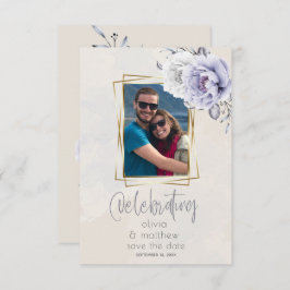 Rustic Lilac och Alabaster Peony Blommigt Bröllop Inbjudningar