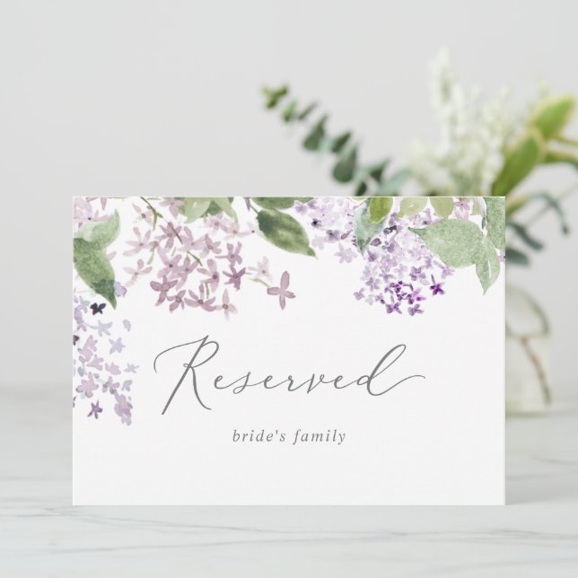 Rustic Lilac Reserved Sign (Stående Fram)