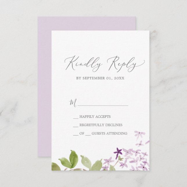 Rustic Lilac Simple OSA kort (Fram/baksida)