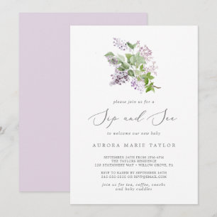 Rustic Lilac Sip och se Inbjudningar