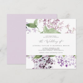 Rustic Lilac Square bröllopsinbjudan Inbjudningar