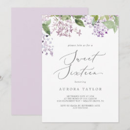 Rustic Lilac Sweet sixteen Birthday Inbjudningar