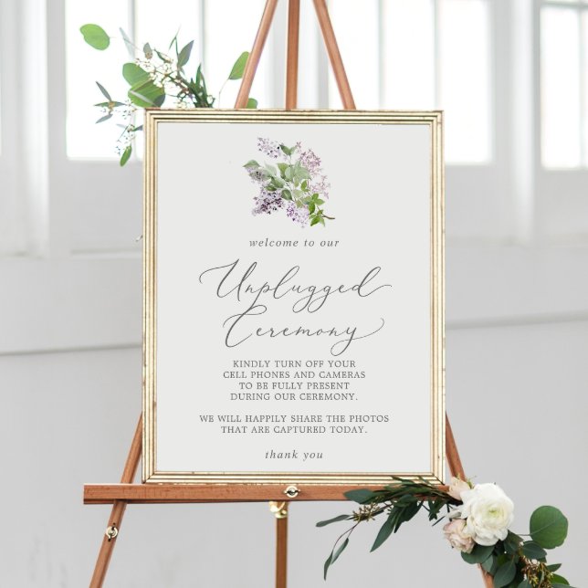 Rustic Lilac Unplugged Ceremony Poster (Skapare uppladdad)