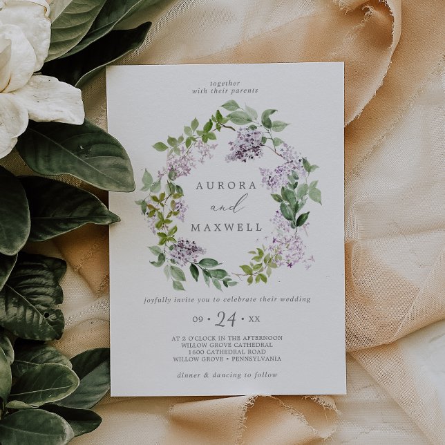 Rustic Lilac Wandan Bröllop Inbjudningar (Skapare uppladdad)