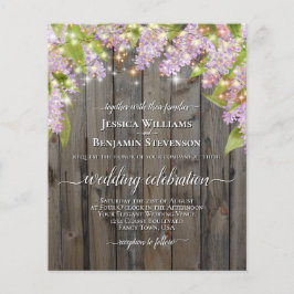 Rustic Lilacs & Ljus BUDGET-bröllopsinbjudan