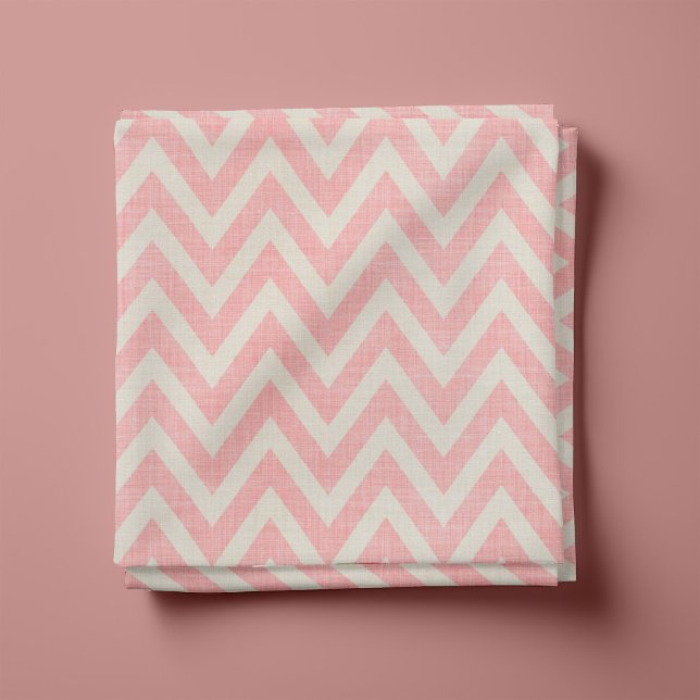 Rustic Linen Beige och Rosa Chevron Tyg (Skapare uppladdad)