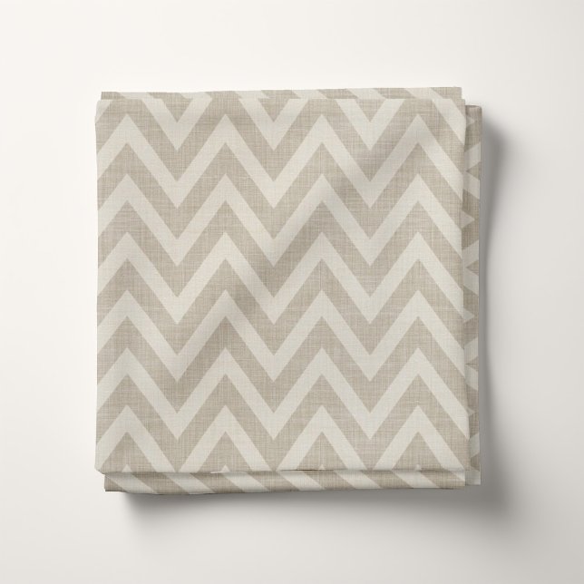 Rustic Linen Beige och Taupe Chevron Tyg (Skapare uppladdad)