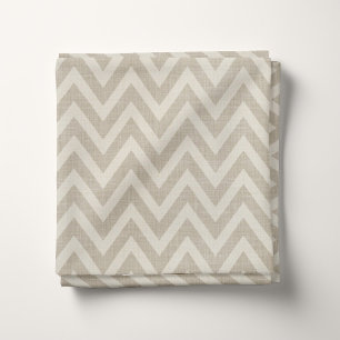 Rustic Linen Beige och Taupe Chevron Tyg