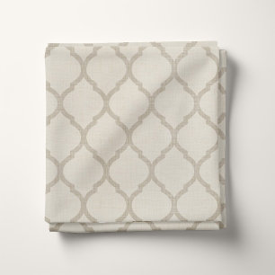 Rustic Linen Beige och Taupe Moroccan Quatrefoil Tyg