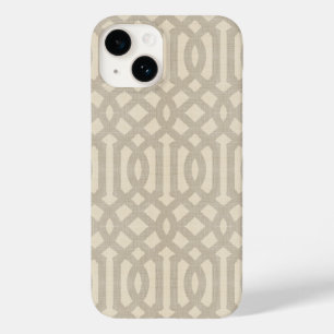 Rustic Linen Beige och Taupe Trellis