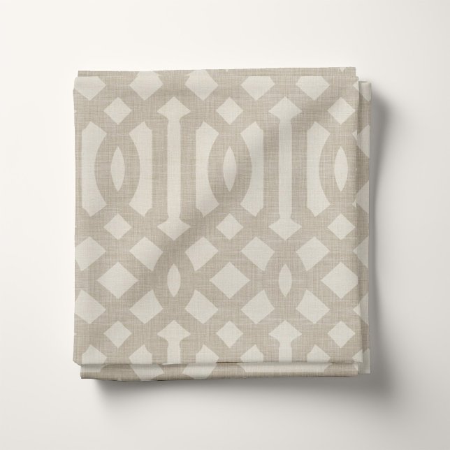Rustic Linen Beige och Taupe Trellis Tyg (Skapare uppladdad)