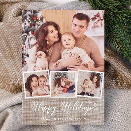 Rustic Linen & Glad helg Script 4-fotofoto
