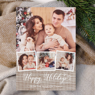 Rustic Linen & Glad helg Script 4-fotofoto