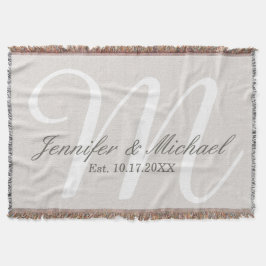 Rustic Linen look Monogram Filt