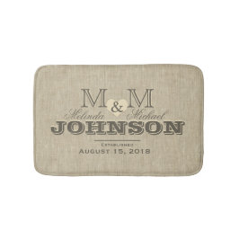 Rustic Linen Monogram Badrumsmatta